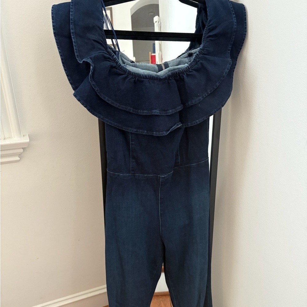 Guess Navy Denim Jumpsuit